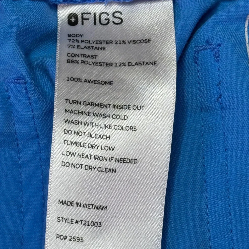 FIGS Blue Technical Collection Scrub Pants Medical Nursing Uniform Large